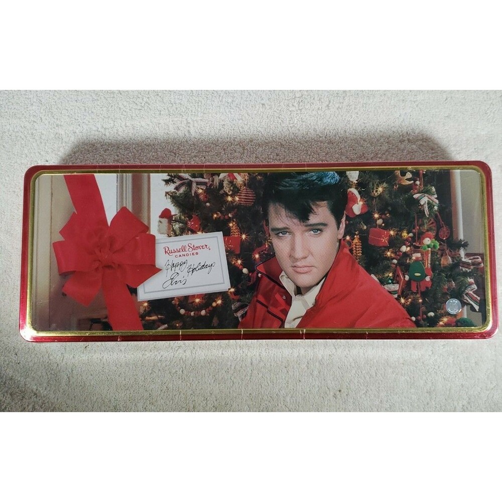 Elvis Presley 1997 Russell Stover Christmas Tin New Old Stock Sealed Vintage